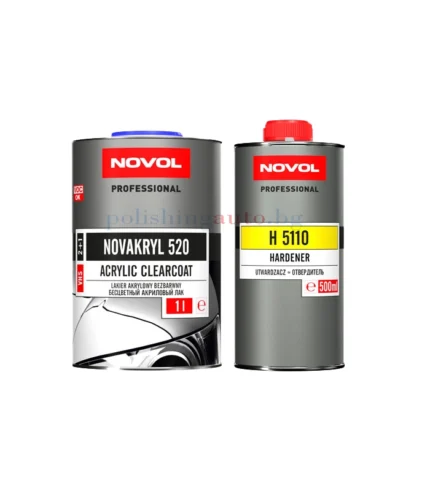 Безцветен акрилен авто лак -NOVAKRYL 520 VHS 2+1 - NOVAKRYL 520 е безцветен акрилен лак с много високо съдържание на сухо вещество. Лакът осигурява отличен гланц и дълбочина, висока крайна твърдост (ка... Литри: 242, 263; Цвят: 356; Марка: 306;