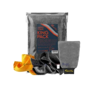 KINGPACK Микрофибърен комплект за автомивка – антрацит – KINGPACK, Микрофибърен