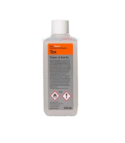 Почистване на петна от кожа и текстил Koch Chemie Tex - Koch Chemie Tex Tinten- & Kuli-Ex- Препарат за почистване на петна от кожа и текстил
Разтваря мастилото и маркировките на топчетата бързо и старат... Литри: 243; Марка: 236;