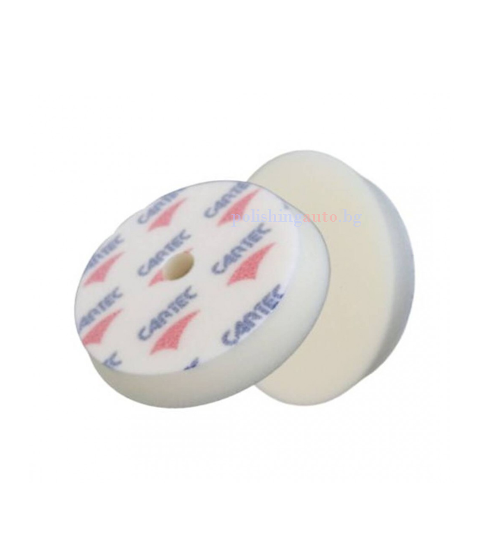 cartec guba bqla CARTEC Полираща гъба Бяла 150х25мм „Мека“ с отвор - Image 1