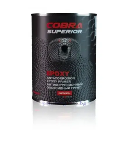 Епоксиден грунд – Novol Cobra Epoxy 1:1 - COBRA EPOXY е професионален антикорозионен епоксиден грунд, който осигурява високо ниво на защита срещу корозия благодарение на специални епоксидни см... Цвят: 363; Литри: 254; Марка: 306;