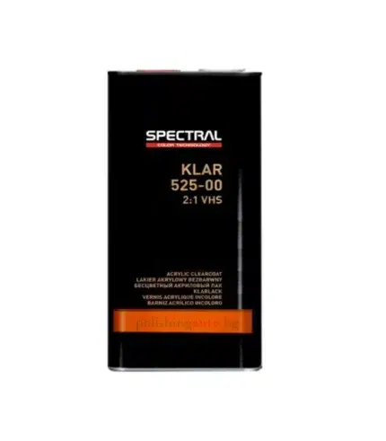 Безцветен лак Spectral KLAR 525-00 2:1 VHS - Безцветният лак Spectral KLAR 525-00 2:1 VHS е висококачествен продукт, създаден за професионална употреба при автомобилни покрития. Формулата му осиг... Цвят: 356; Литри: 263; Марка: 308;