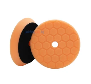 Гъба за полиране SQ „Пчелна пита“ Hexagonal – med/soft – Ф150 мм – оранжева – hexagonal, med
